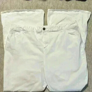 White 24W curvy bell bottoms super wide leg plus sz jeans spring summer Easter